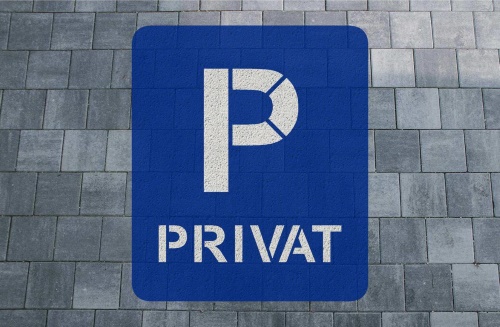 Schablone Privat Parkplatz